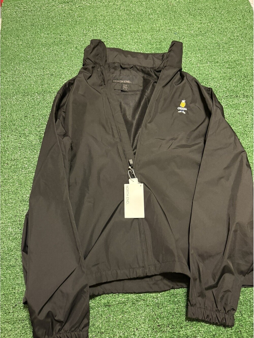 North End All Climate Weather CADDY Hooded Windbreaker Jacket Black Size L